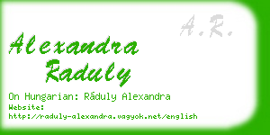 alexandra raduly business card
